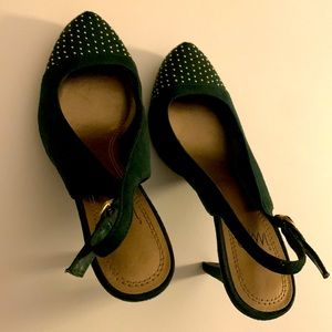 4.5 inch dark green high heels
